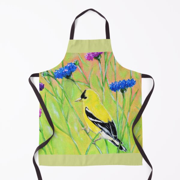 Item preview, Goldfinch in Wildflowers Painting designed and sold by Art by Kirsten Sneath.