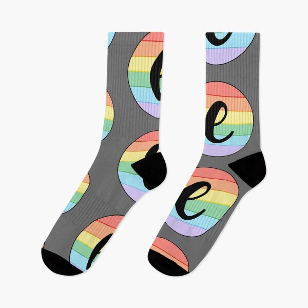 Item preview, Gay rainbow letter "e" circle designed and sold by emcazalet.