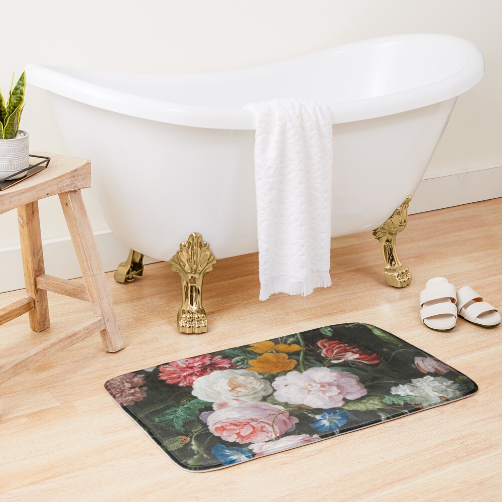 Dutch Golden Age Floral Painting Bath Mat