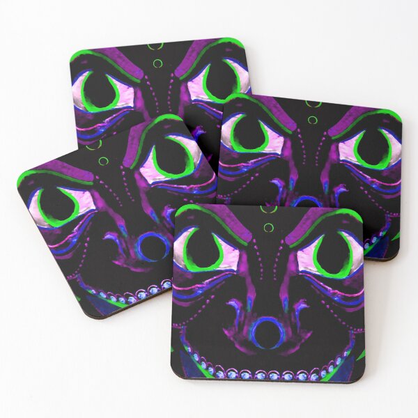 Item preview, Demon Ethnic Mask Extreme Close Up Illustration designed and sold by DFLC Prints.