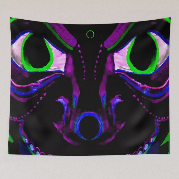 Item preview, Demon Ethnic Mask Extreme Close Up Illustration designed and sold by DFLC Prints.