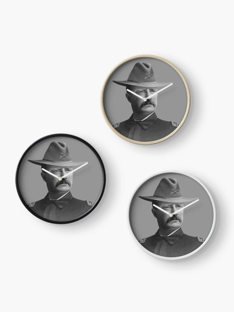Thumbnail 3 of 4, Clock, Colonel Teddy Roosevelt - Rough Riders designed and sold by warishellstore.
