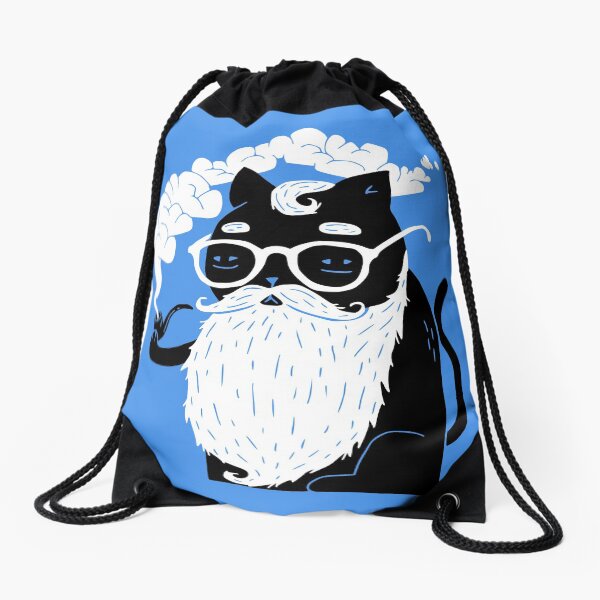 Whiskers And Pipe Drawstring Bag