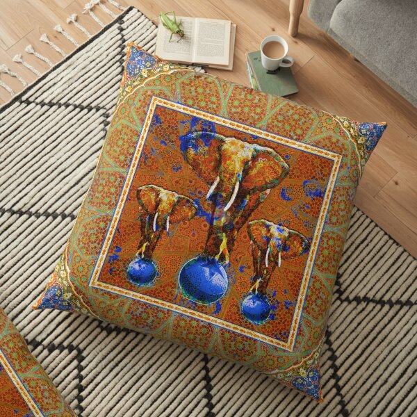 Circus elephants Floor Pillow
