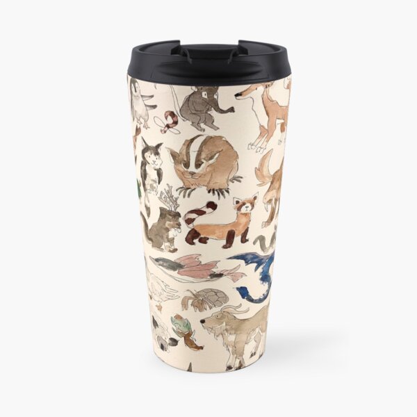 Avatar Animals print in watercolor, Avatar the Last Airbender show, Appa, Momo, turtle duck Travel Mug