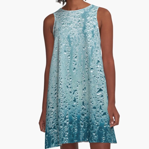 Water Droplets Rain On Glass A-Line Dress