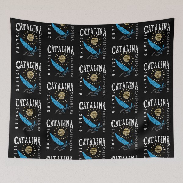 Item preview, Catalina Island California Sailing Catamaran Sailboat Beam Reach Blue CA designed and sold by ArtByBollwitt.
