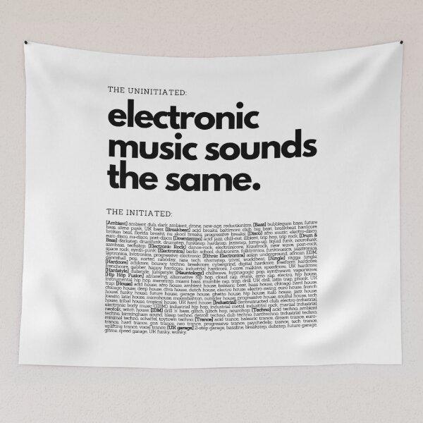 Item preview, Electronic Music Genre List Funny Techno designed and sold by awesome-attire.