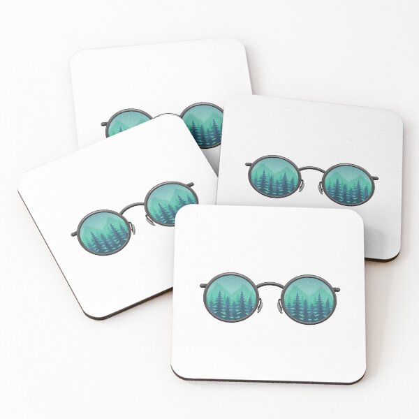 Item preview, Round Hippie Sunglasses with Pines and Mountains designed and sold by KarolinaPaz.