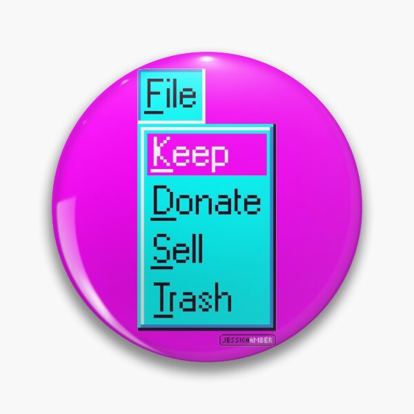 Item preview, Konmari Neon Pink Blue Decluttering Windows 95 Computer Menu designed and sold by JessicaAmber.
