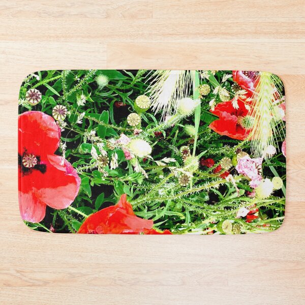 Item preview, Poppy field, grass seed heads and Poppies designed and sold by GingerCatCo.