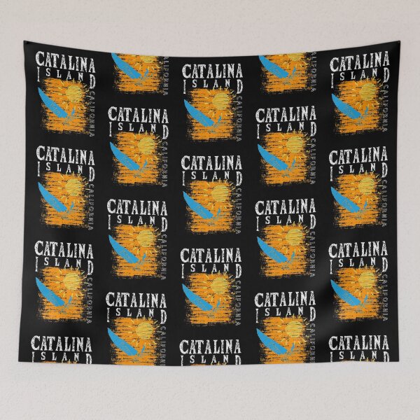Item preview, Catalina Island California Sailing Catamaran Sailboat Beam Reach orange CA designed and sold by ArtByBollwitt.