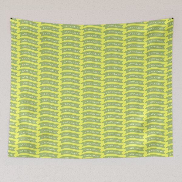 Artikelvorschau, Lazy Days Green Banner Pattern auf gelbem Hintergrund entworfen und verkauft von Textography1.
