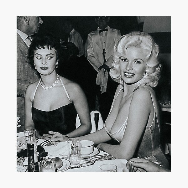 Sophia Loren and Jayne Mansfield Photographic Print