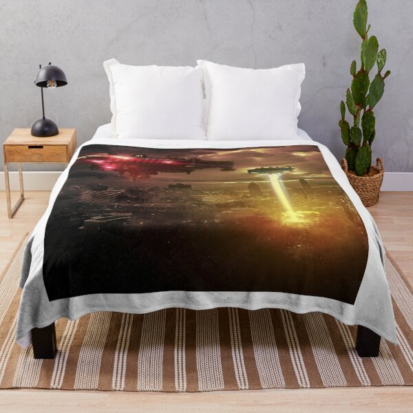 Item preview, Colorful UFO Spaceships Over City designed and sold by mydesignsbylar.
