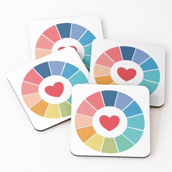 Item preview, Rainbow Color Wheel with Red Heart designed and sold by StickerArtwork.