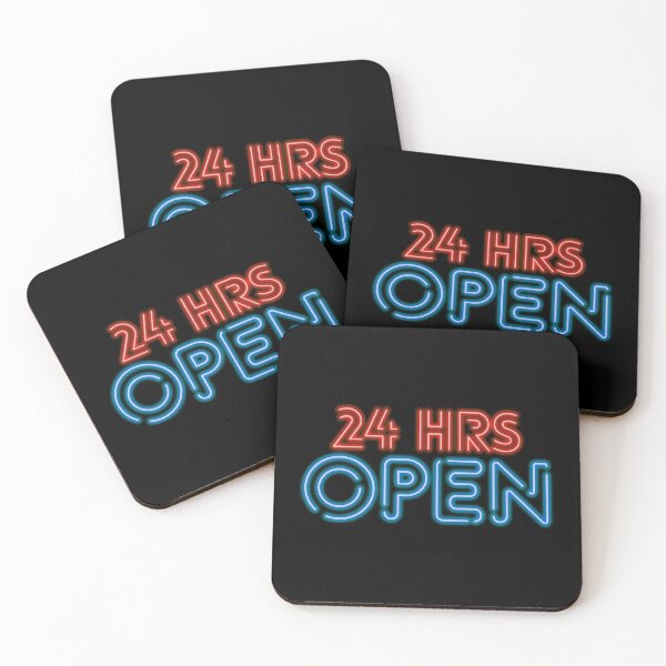 Item preview, Retro 24 Hours Open Neon Sign designed and sold by KarolinaPaz.