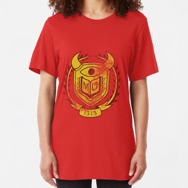 ROR Themed Distressed Logo Slim Fit T-Shirt