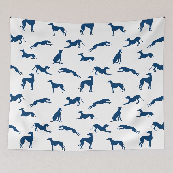 Item preview, Greyhound Silhouettes - 003A6F on White designed and sold by GreytGraphicals.