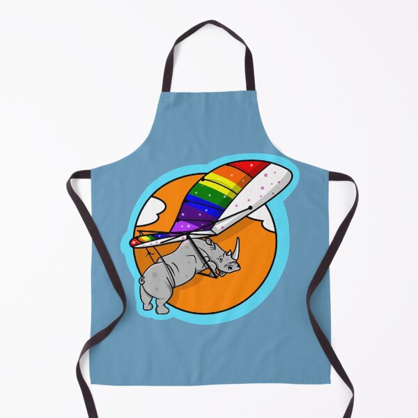 Item preview, Rhinoceros flying a hang glider designed and sold by piedaydesigns.