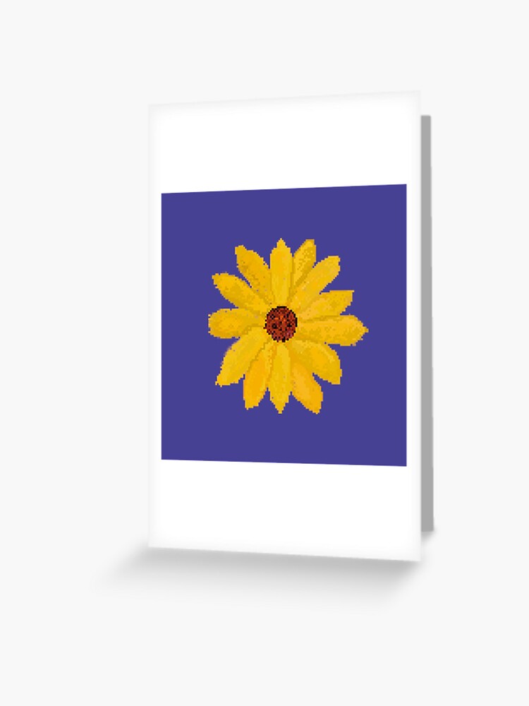 Tarjetas de felicitación «Girasol Pixel Art Púrpura Patrón» de EigengrauART  | Redbubble