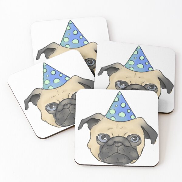 Item preview, party pug designed and sold by DoodlesByBelle.