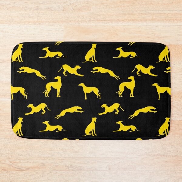 Item preview, Greyhound Silhouettes - Yellow FFDC00 on Black designed and sold by GreytGraphicals.