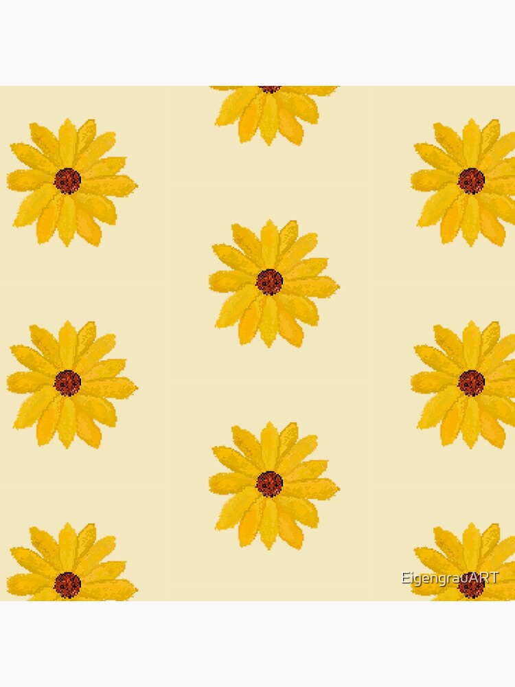 Lámina rígida «Girasol Pixel Art Fondo Beige» de EigengrauART | Redbubble