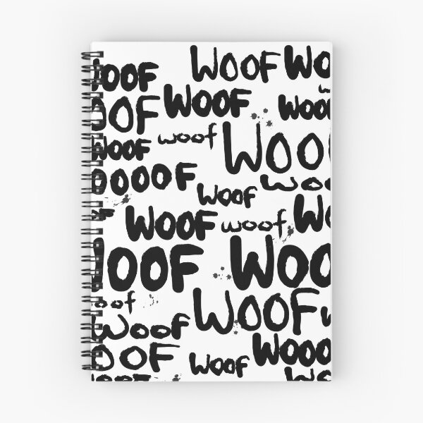 Aperçu de l'œuvre Chien woof disant modèle noir et blanc créée et vendue par RikerCo.