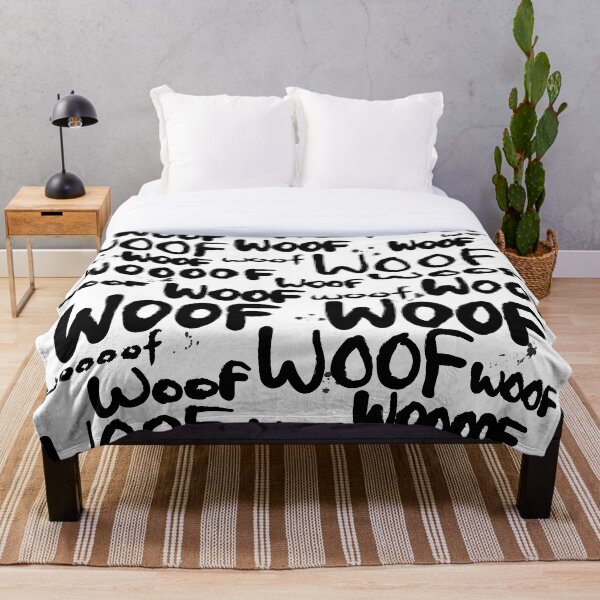 Item preview, Dog woof saying pattern black and white designed and sold by RikerCo.