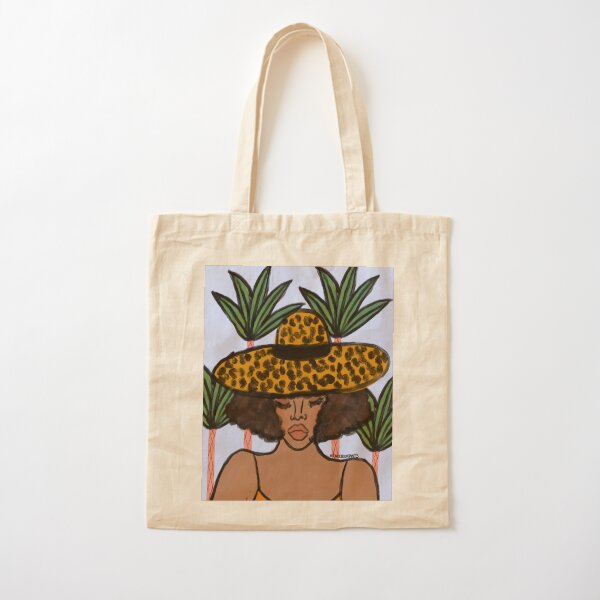 Leopard Hat Cotton Tote Bag