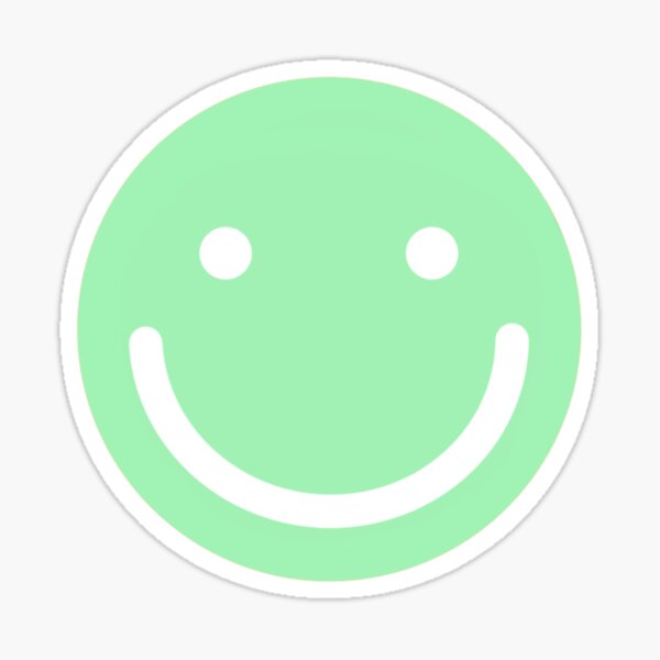 Mint Green Smiley Face Stickers | Redbubble