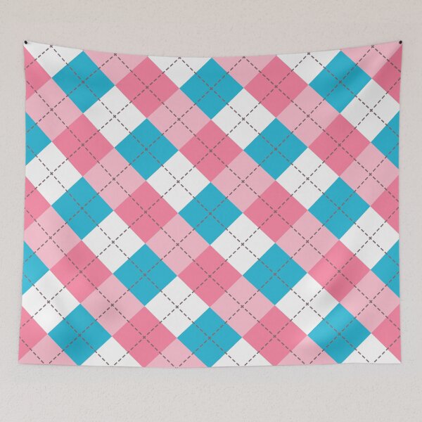 Artikelvorschau, Argyle-Karomuster, Rosa, Weiß und Blau entworfen und verkauft von inquestyle.