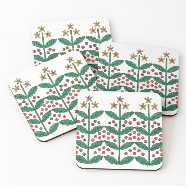 Item preview, coffee Flowers pattern 1 designed and sold by Maria Caballer.