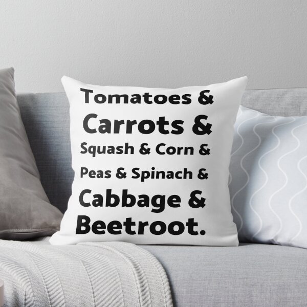List of Vegetables Throw Pillow