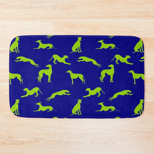 Artikelvorschau, Windhund Silhouetten 93D300 auf blau entworfen und verkauft von GreytGraphicals.