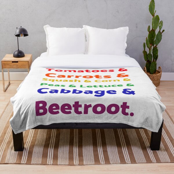 Rainbow List of Vegetables Throw Blanket