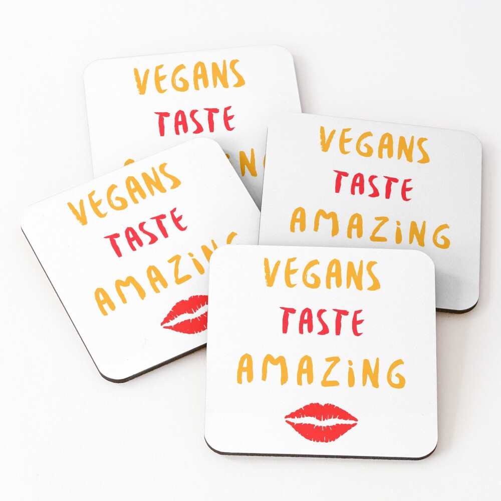Vegans Taste Amazing with Lips Coasters (Set of 4)