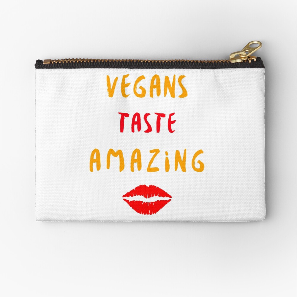 Vegans Taste Amazing with Lips Zipper Pouch