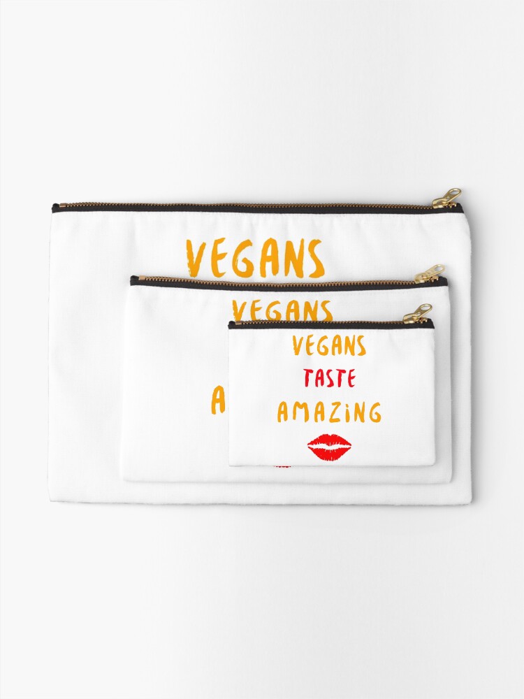 Alternate view of Vegans Taste Amazing with Lips Zipper Pouch