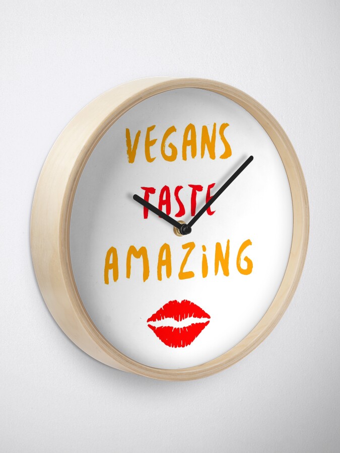 Alternate view of Vegans Taste Amazing with Lips Clock