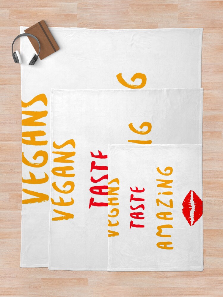 Alternate view of Vegans Taste Amazing with Lips Throw Blanket