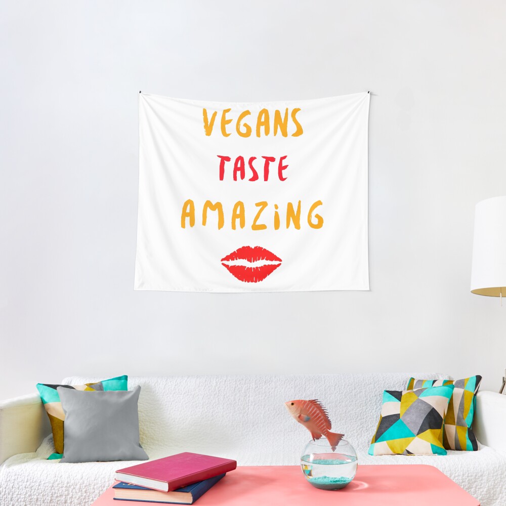 Vegans Taste Amazing with Lips Tapestry