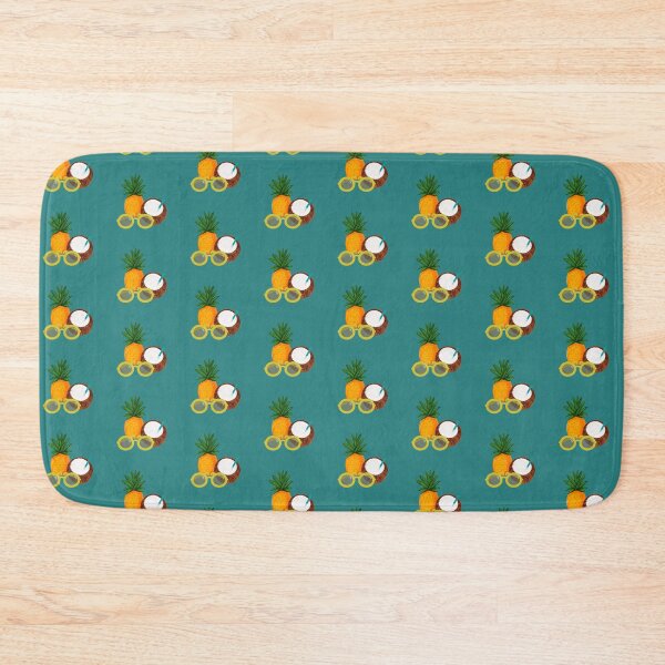 Item preview, Tropical Pattern: Pineapple, Sunglasses and Coconut Drink, Teal designed and sold by JenaWDesigns.