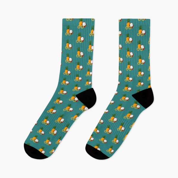 Item preview, Tropical Pattern: Pineapple, Sunglasses and Coconut Drink, Teal designed and sold by JenaWDesigns.