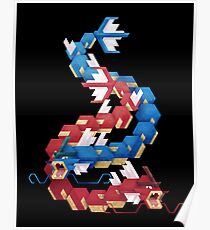 Blue and Red Gyarados Poster