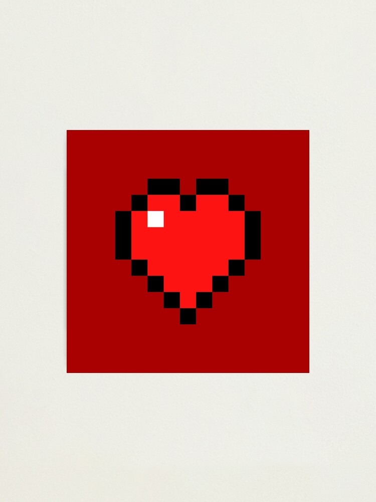 Heart Minecraft Photographic Print By Creeper128 Redbubble