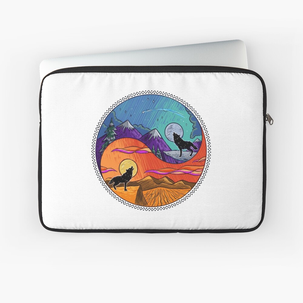 Wolves Yin Yang Laptop Sleeve