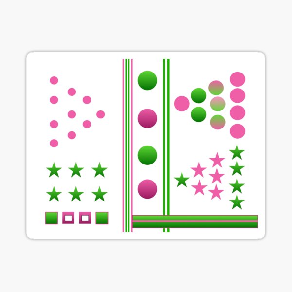 Pink & Green Stars & Circles Sticker