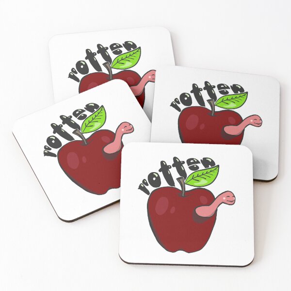Item preview, Rotten Apple with Worm Cartoon designed and sold by maggie-jm.